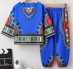 Kids Costumes to Hire - Traditional Ethnic Boy  BLUE Top & Pants - 6 years